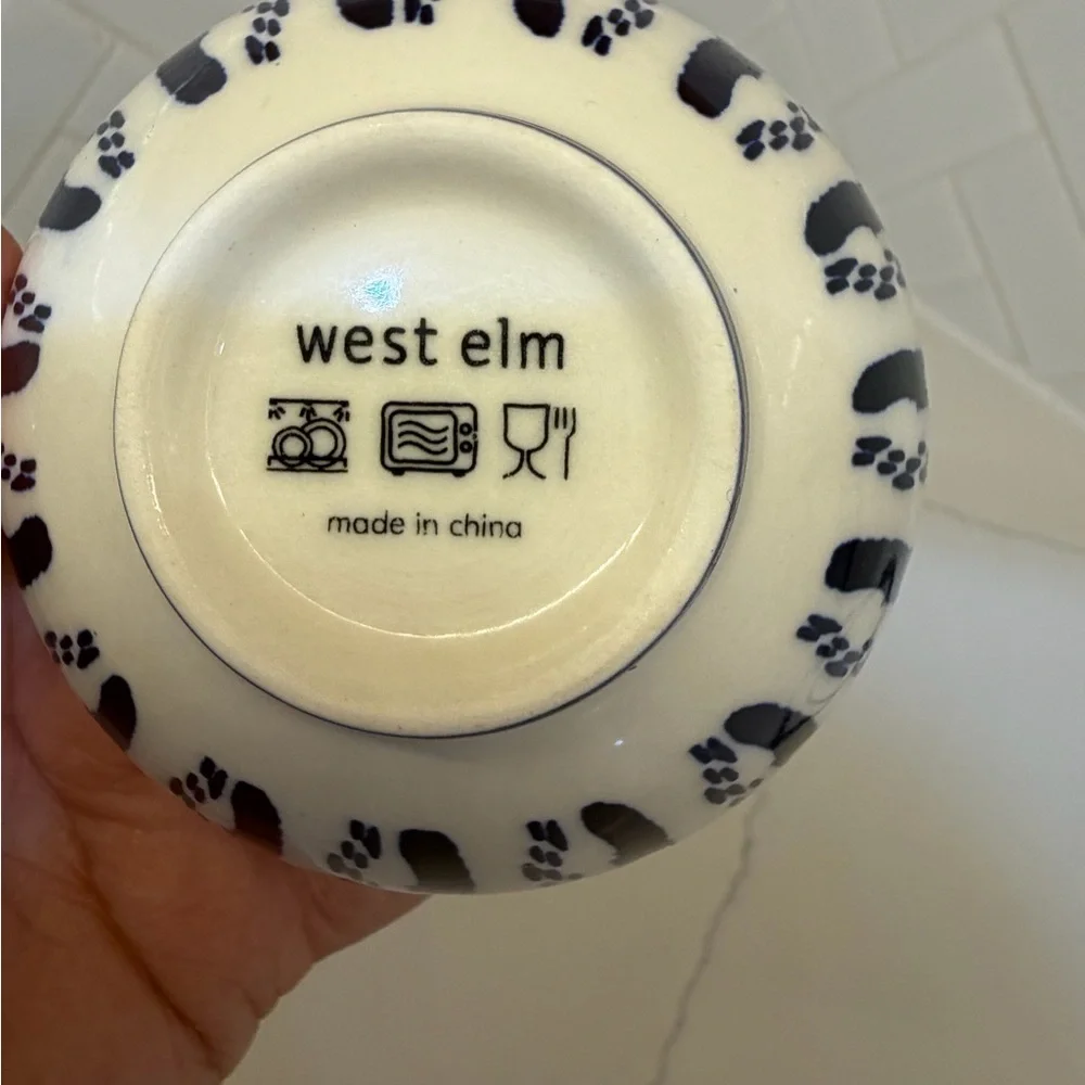 West Elm Indigo and White Ceramic Bowl Trio